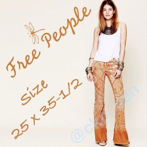 Rare Free People Discharge Bali Flare Jeans Sz 25